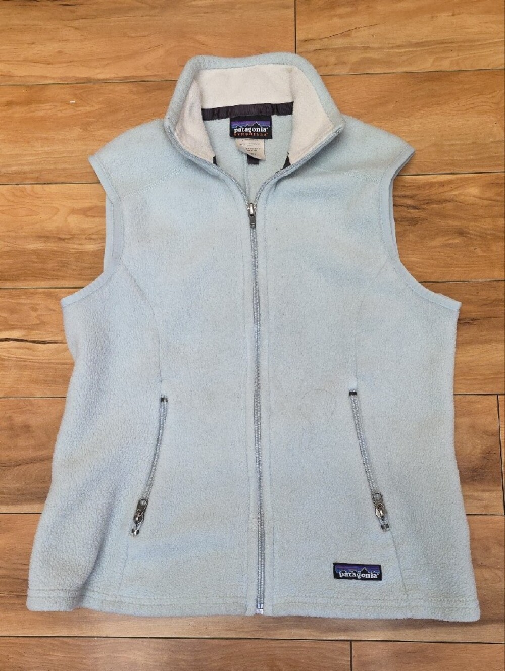 Patagonia Synchilla Classic Fleece Full Zip Outdoor Vest Baby Blue Size Small
